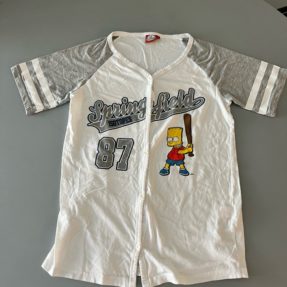 Simpsons Springfield Isotopes collectible baseball jersey cotton tee (UK8 / US4) - Picture 1 of 5